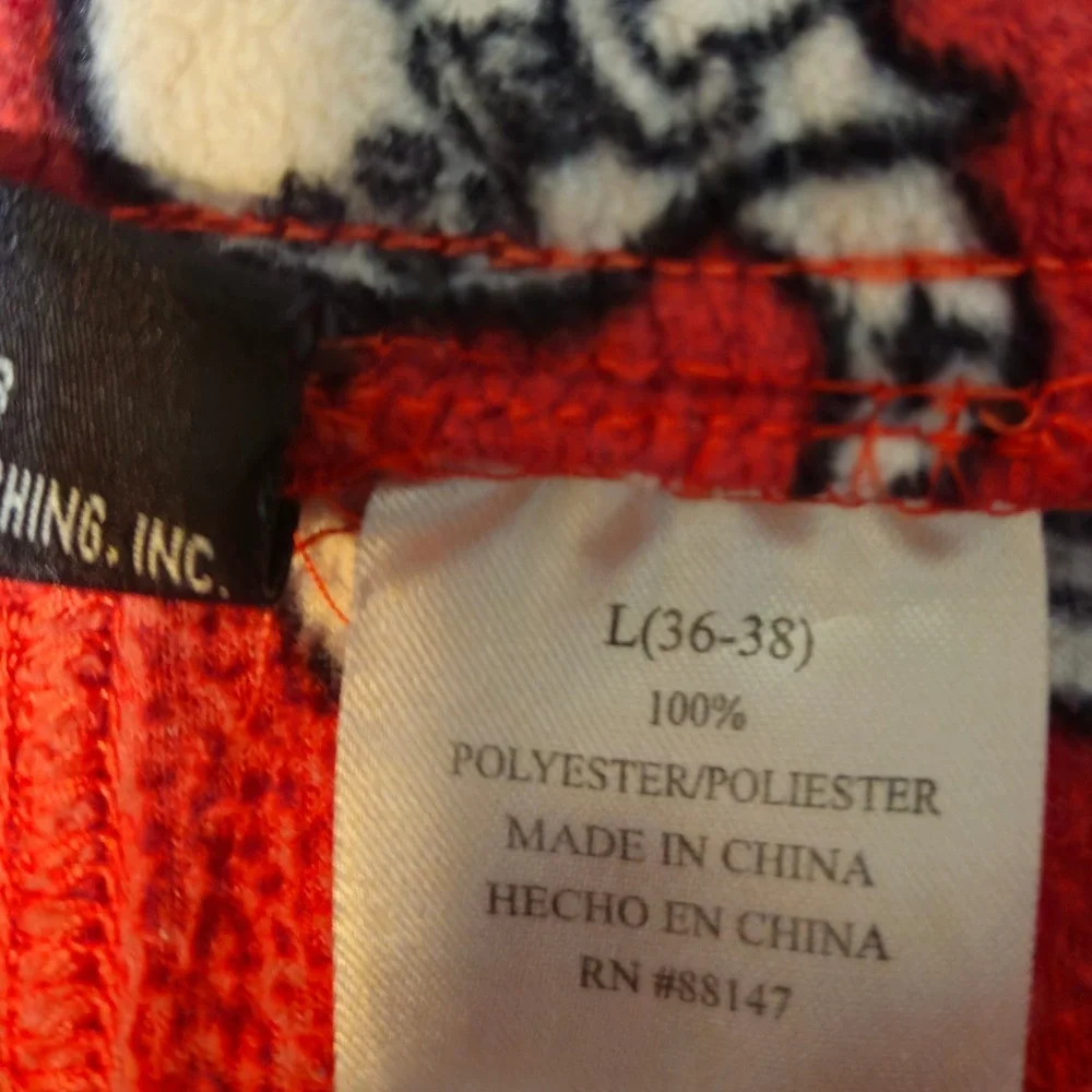 Guitar Hero Pajama Pants Mens L XL Red Fleece 2008 Activision VTG Gaming‎ Lounge